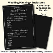 Ceremony & Reception Venues info - Black White Informatiekaartje