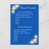 Ceremony & Reception Venues info -Cobalt Blue Informatiekaartje (Voorkant)