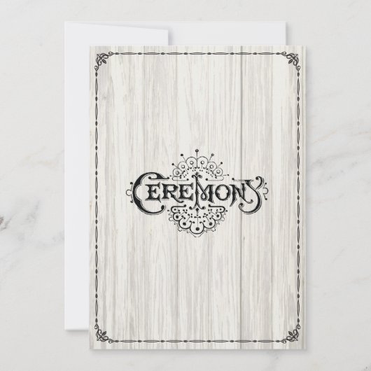 Ceremony Rustic Vintage Wedding II Kaart (Achterkant)
