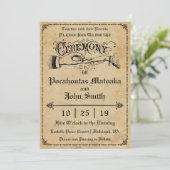 Ceremony Rustic Vintage Wedding Uitnodiging (Staand voorkant)