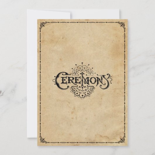 Ceremony Rustic Vintage Wedding Uitnodiging (Achterkant)
