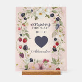 Ceremony This Way Bloemig Bessendesign Acryl Bord (Voorkant)