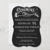 Ceremony Typography Chalkboard Invitations Kaart (Voorkant)