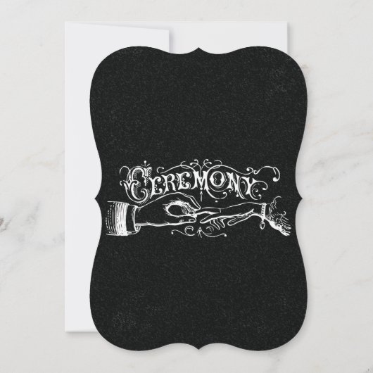 Ceremony Typography Chalkboard Invitations Kaart (Achterkant)