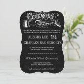 Ceremony Typography Chalkboard Invitations Kaart (Staand voorkant)