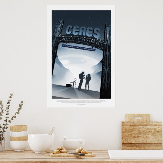 Ceres dwerf planeet vakantion advertentie ruimteto poster (Keuken)