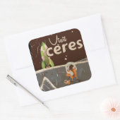 Ceres Dwergplaneet vintage reisposter Vierkante Sticker (Envelop)