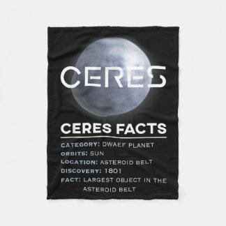 Ceres Feiten - Dwergplaneet Ruimte Astronomie Fleece Deken