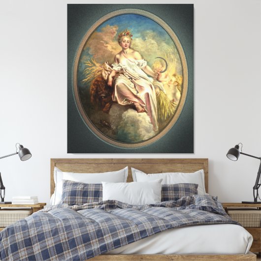 Ceres (zomer) van Antoine Watteau Canvas Afdruk (Insitu (Slaapkamer))