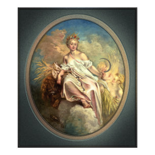 Ceres (zomer) van Antoine Watteau Foto Afdruk