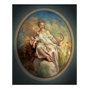 Ceres (zomer) van Antoine Watteau Perfect Poster