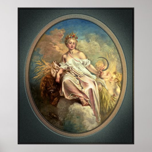 Ceres (zomer) van Antoine Watteau Poster (Voorkant)