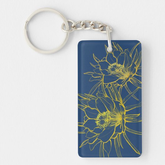 Cereus Aloha Blue en Yellow Aloha Sleutelhanger (Voorkant)