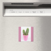 Cereus cactus in een roze pot magneet (Insitu (Vaatwasser))