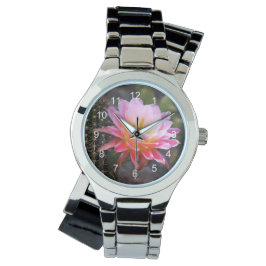 Cereus in Pink Cactus Bloom Horloge