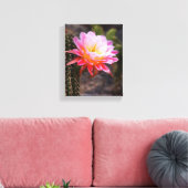 Cereus in roze cactus bloom canvas afdruk (Insitu (Woonkamer))