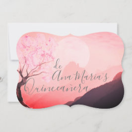 Cerezo japonés rosa y definitivamente brumosas kaart