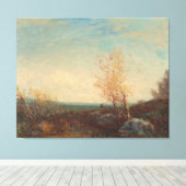 Cerf Dans La Forêt de Fontainebleau Félix Ziem Canvas Afdruk (Insitu (Houten vloer))