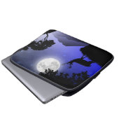 Cerf sous la lune bleu laptop sleeve (Voorkant onderkant)