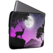 Cerf sous la lune violet laptop sleeve (Voorkant Rechts)