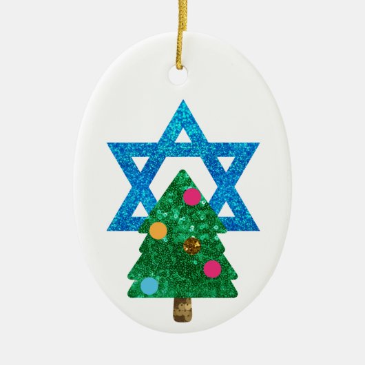 cerin christmukkah hanukkah keramische sieraad keramisch ornament (Voorkant)