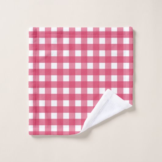 Cerise gingham bad handdoek (Wasdoekje)