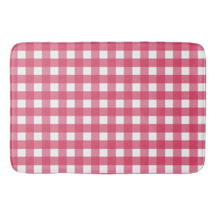 Cerise gingham badmat