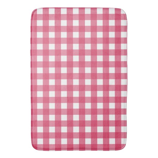 Cerise gingham badmat (Voorkant Verticaal)