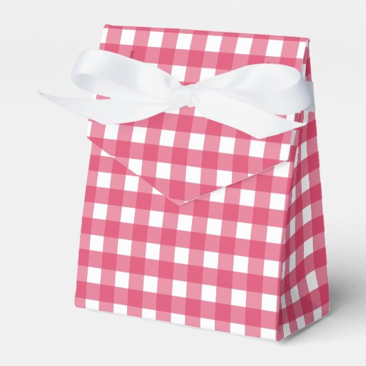 Cerise gingham bedankdoosjes (Voorkant Zijde)