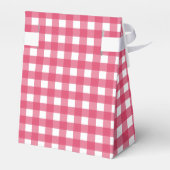Cerise gingham bedankdoosjes (Achterkant)