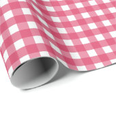 Cerise gingham cadeaupapier (Rol Hoek)