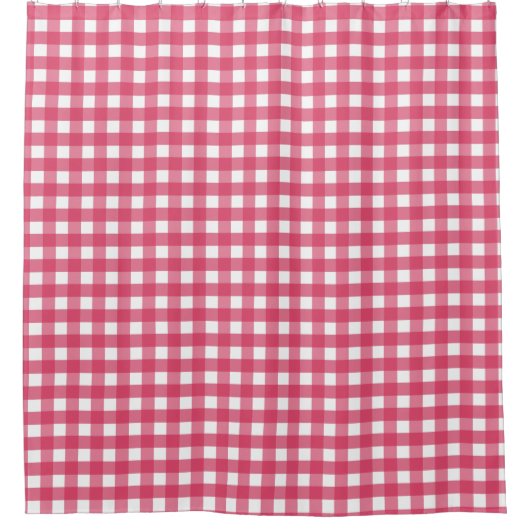 Cerise gingham douchegordijn (Voorkant)
