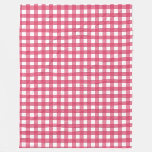 Cerise gingham fleece deken (Voorkant)
