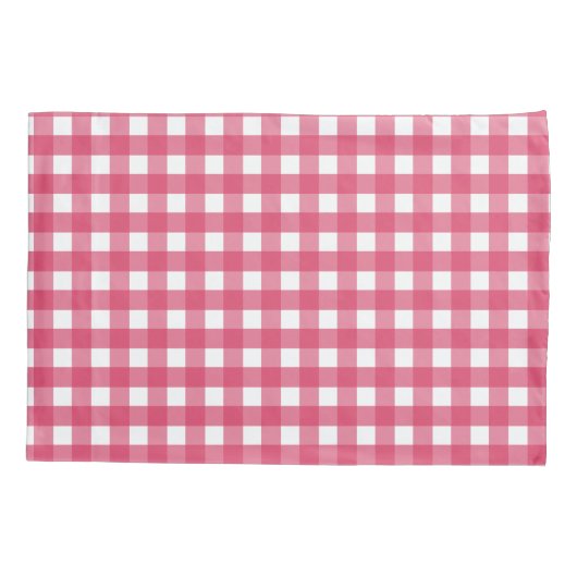 Cerise gingham kussensloop (Achterkant)