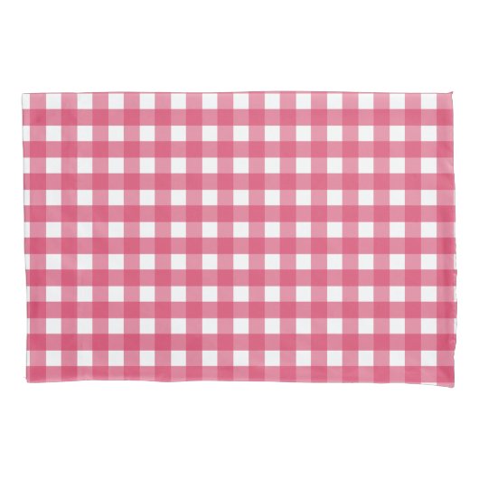 Cerise gingham kussensloop (Voorkant)