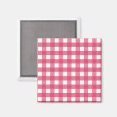 Cerise gingham magneet (Voorkant / Achterkant)