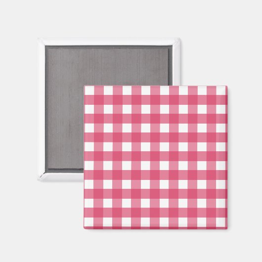 Cerise gingham magneet (Voorkant / Achterkant)