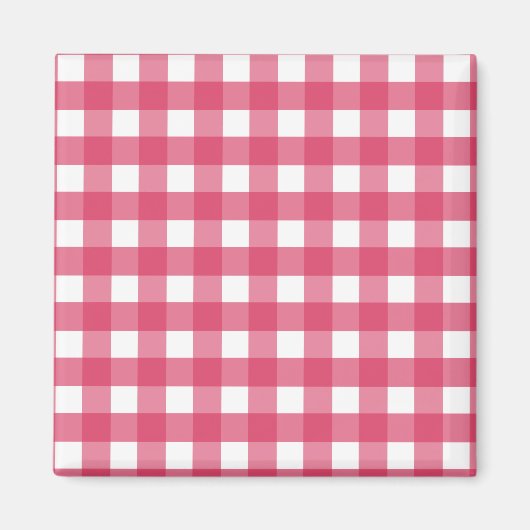 Cerise gingham magneet (Voorkant)