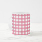 Cerise gingham matglas koffiemok (Voorkant links)