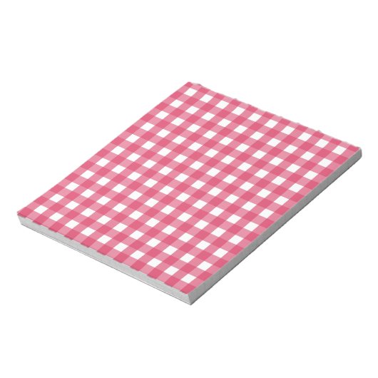 Cerise gingham notitieblok (Linkerzijde)