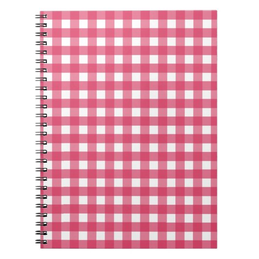 Cerise gingham notitieboek (Voorkant)