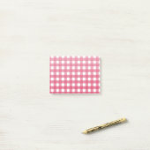 Cerise gingham post-it® notes (Op bureau)