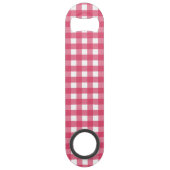 Cerise gingham speed flessenopener (Achterkant)