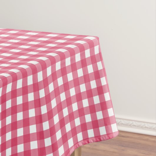 Cerise gingham tafelkleed (Voorbeeld)