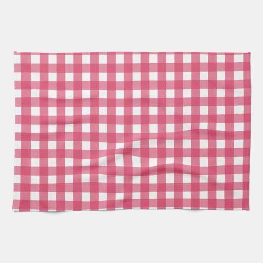 Cerise gingham theedoek (Horizontaal)