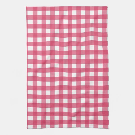 Cerise gingham theedoek (Verticaal)