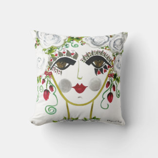 Cerise - Gypsy Garden Girl Cotton Pillow Kussen