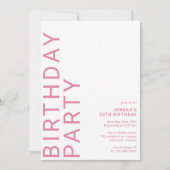 Cerise Hot Pink | Modern Girly Any Age Verjaardag Kaart (Voorkant)