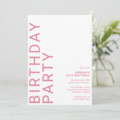 Cerise Hot Pink | Modern Girly Any Age Verjaardag Kaart (Staand voorkant)