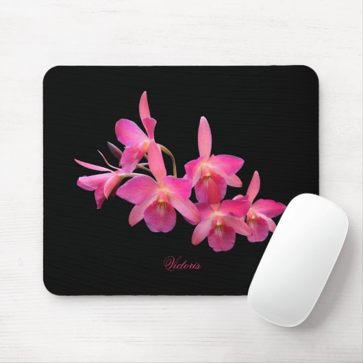 Cerise, Hot Pink, Red, Orchids Black Muismat (Met muis)